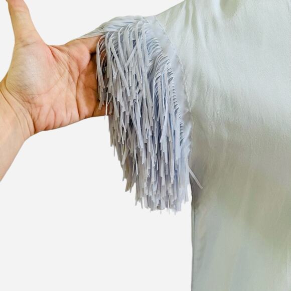 2/$25 Marie Oliver Andi Dress Silk Fringe Powder Blue Croquette Twee Girly XS - Picture 7 of 13